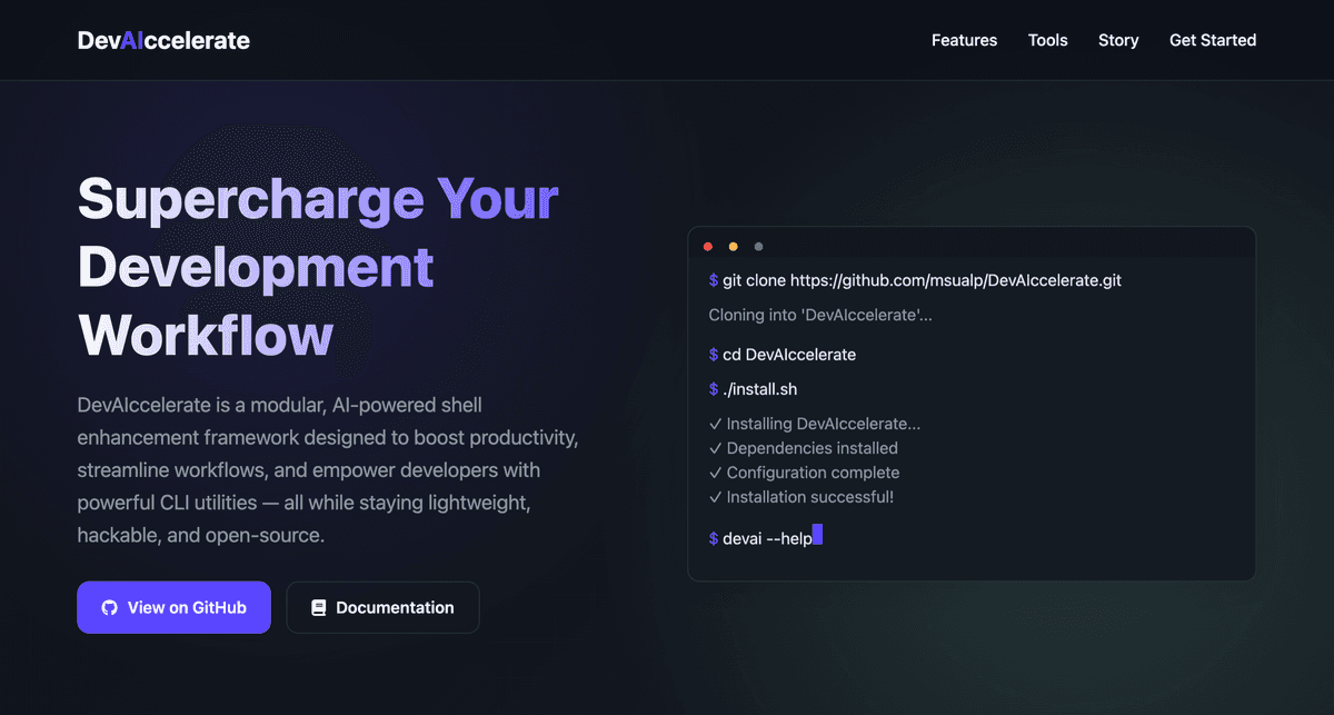 DevAIccelerate Website Preview